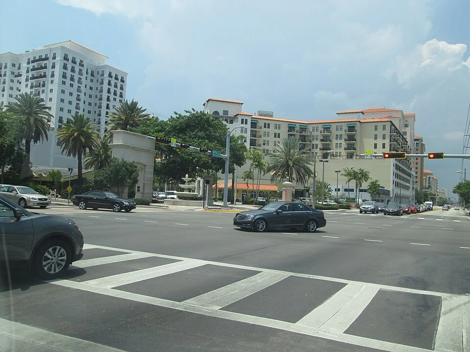 Miracle Mile entrance in Coral Gables, photographed in 2015.