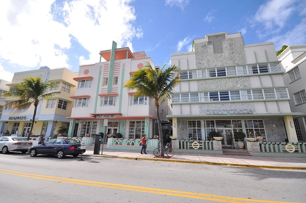 Ocean Drive Art Deco architecture, South Beach, Miami Beach.
